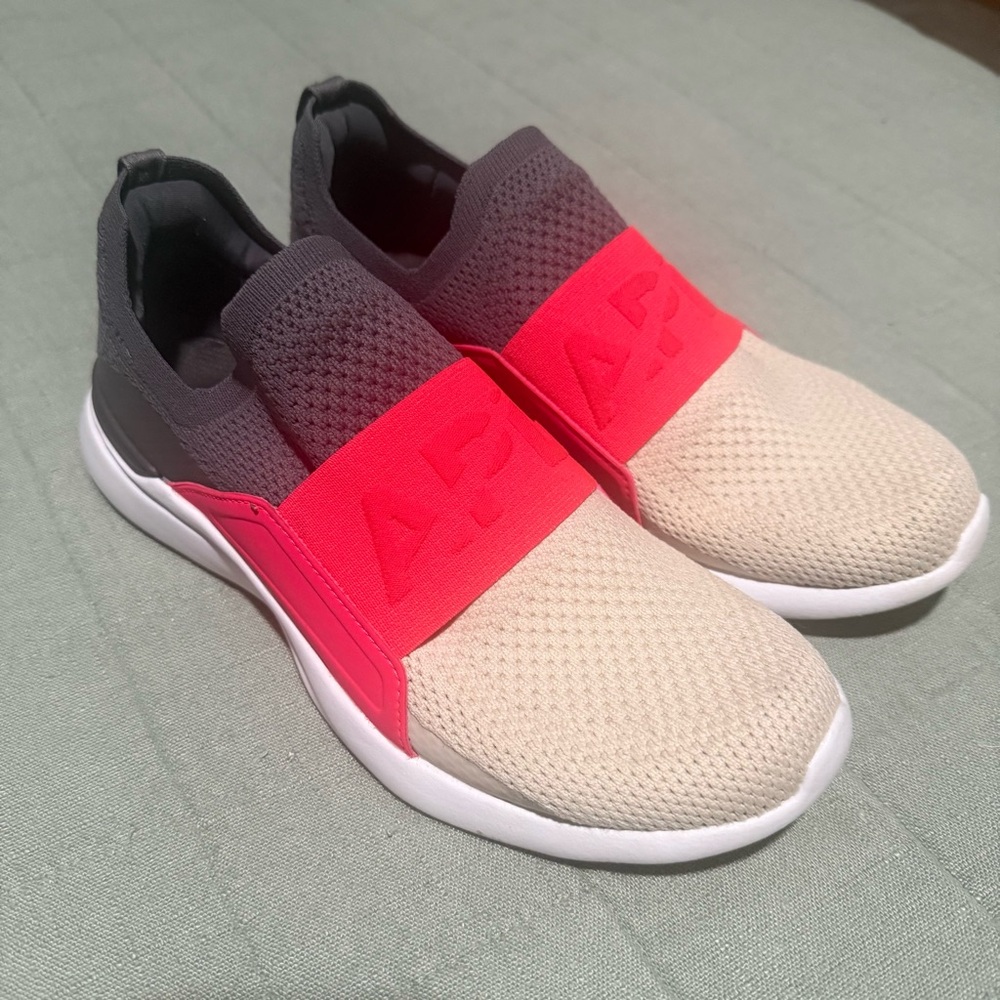 APL TECHLOOM BLISS Slip-On Knit Sneakers with Coral Strap